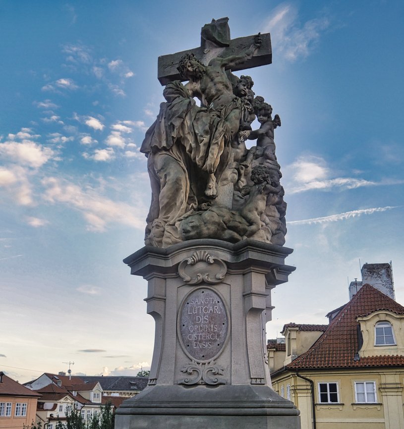 Aufnahme Skulptur der Hl. Luitgard auf der Karlsbrücke