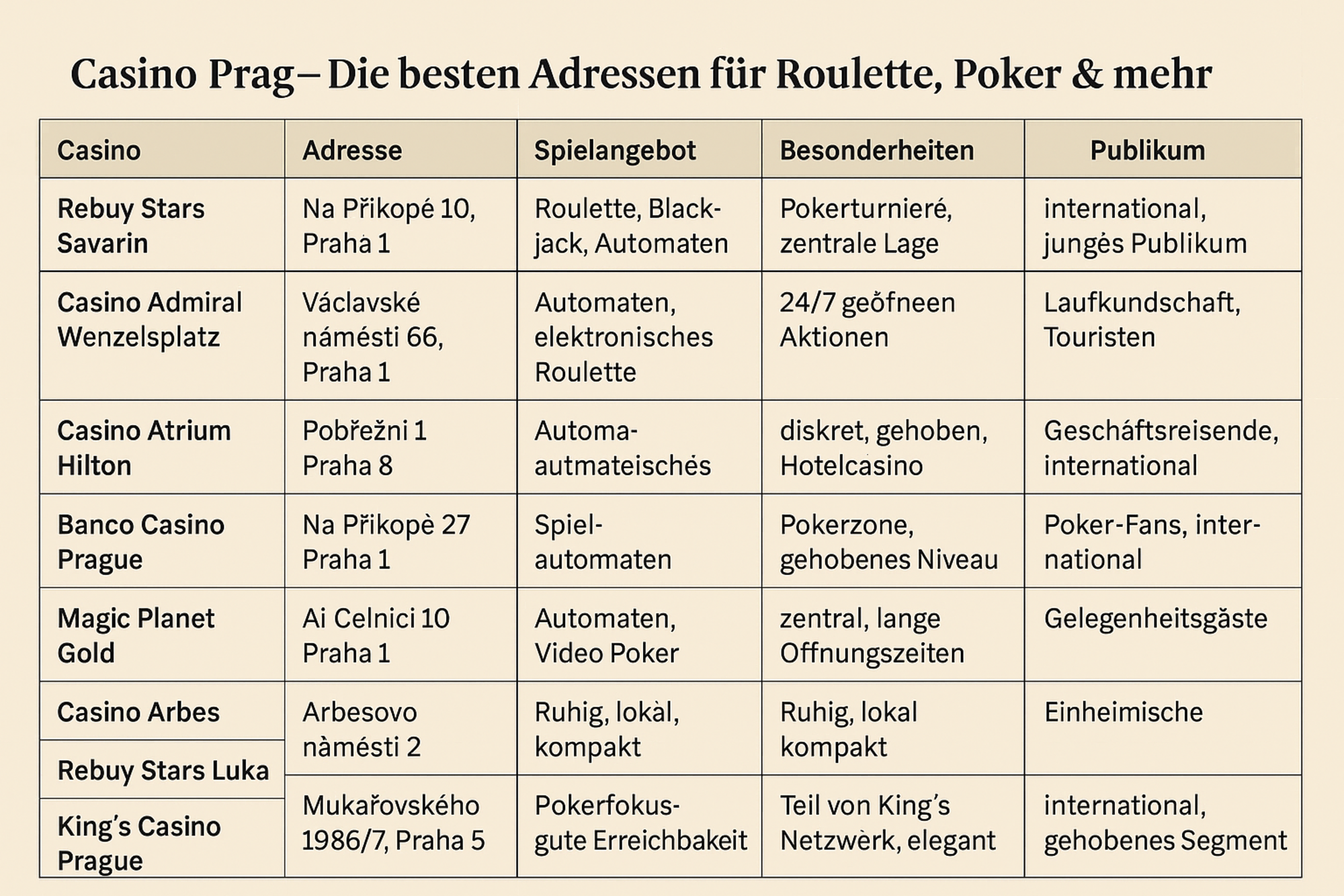 Grafik Prager Casinos