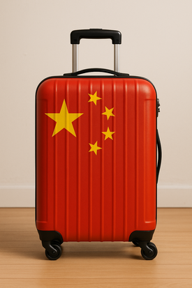 Reisekoffer mit chinesischer Flagge