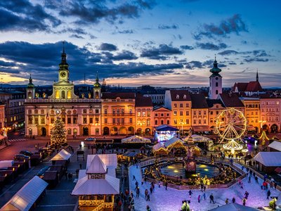 České Budějovice bei Nacht