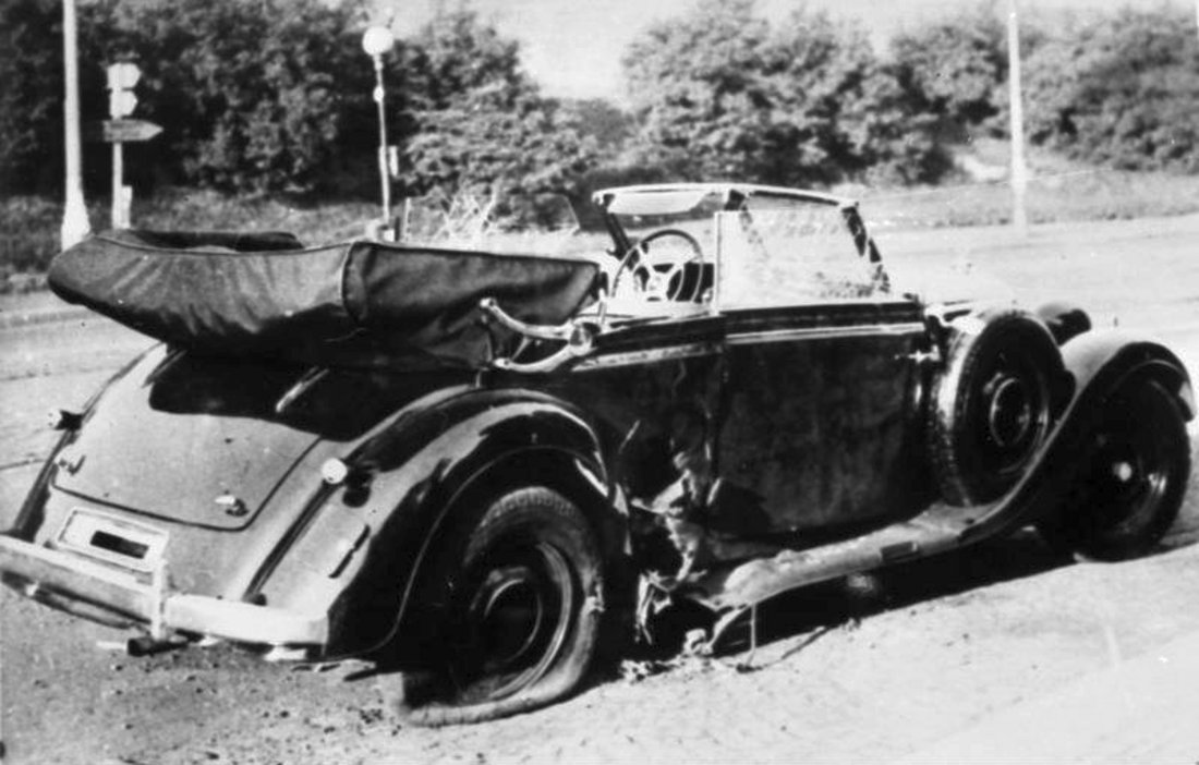 Heydrich-Auto nach dem Attentat