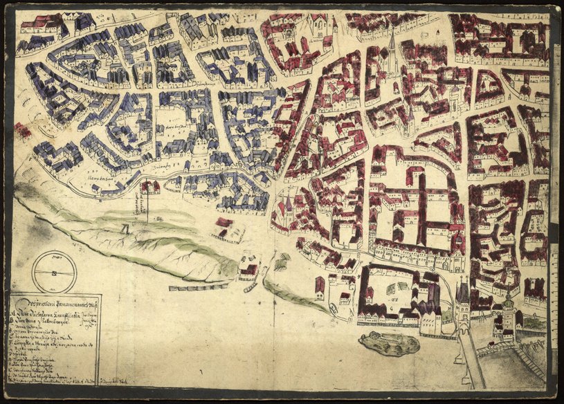 Bild Historischer Stadtplan des Prager Judenviertels von 1665