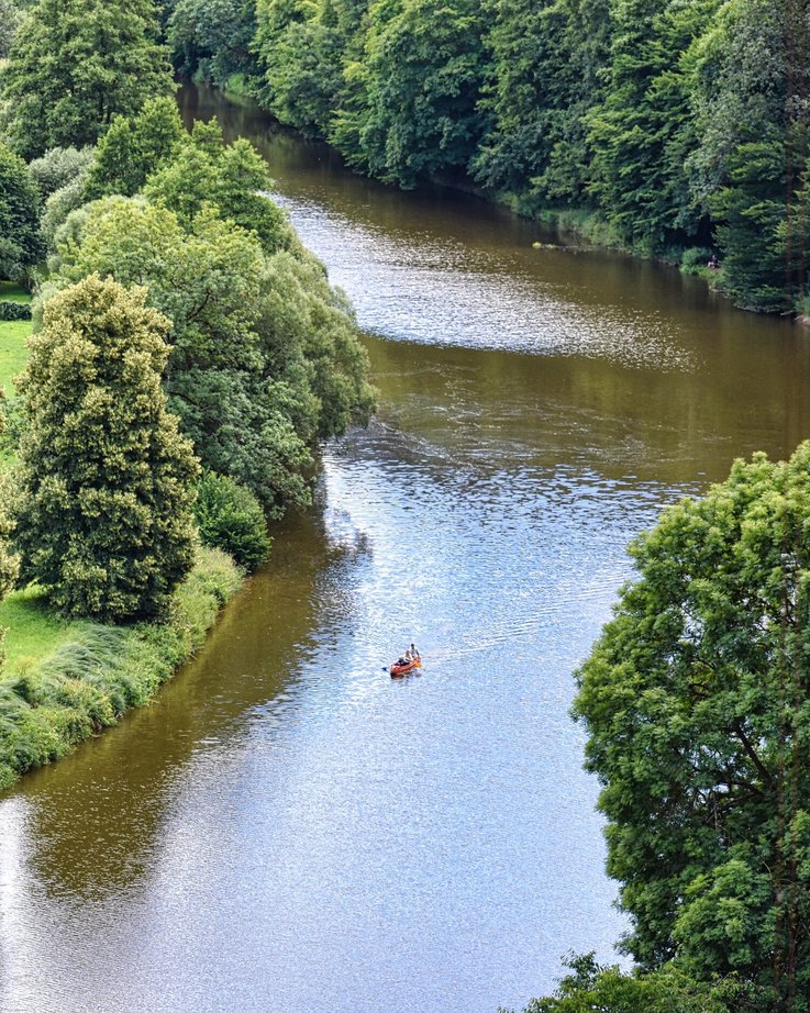 Sázava-Tal mit Flußbiegung