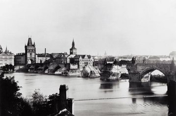 Bild von der beschädigten Karlsbrücke 1890