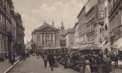Historische Aufnahme vom Obstmarkt in Prag