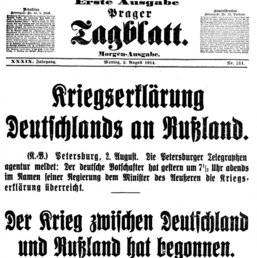 Bild Prager Tagblatt: Kriegserklärung Deutschlands an Russland