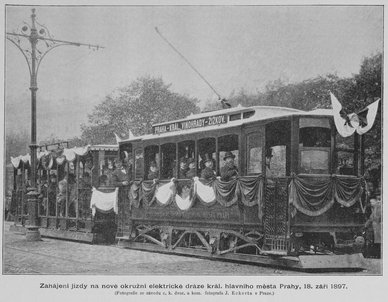 Aufnahme einer Prager Straßenbahn 1897